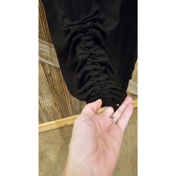 Michael Lauren Chad sleevless ruched drawstring black lounge comfort dress M - Picture 4 of 8